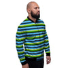 Green And Blue Mexican Baja Men's Bomber Jacket-grizzshop