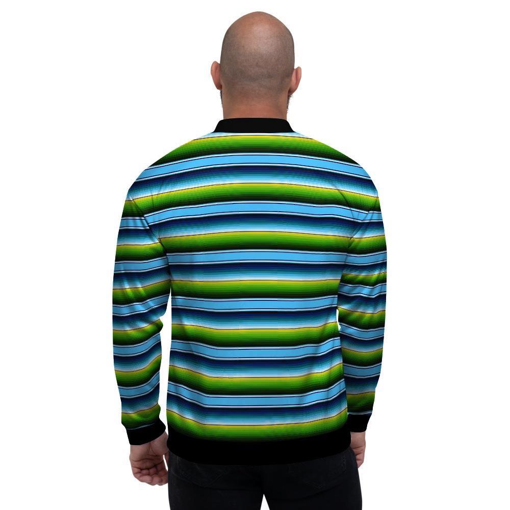 Green And Blue Mexican Baja Men's Bomber Jacket-grizzshop