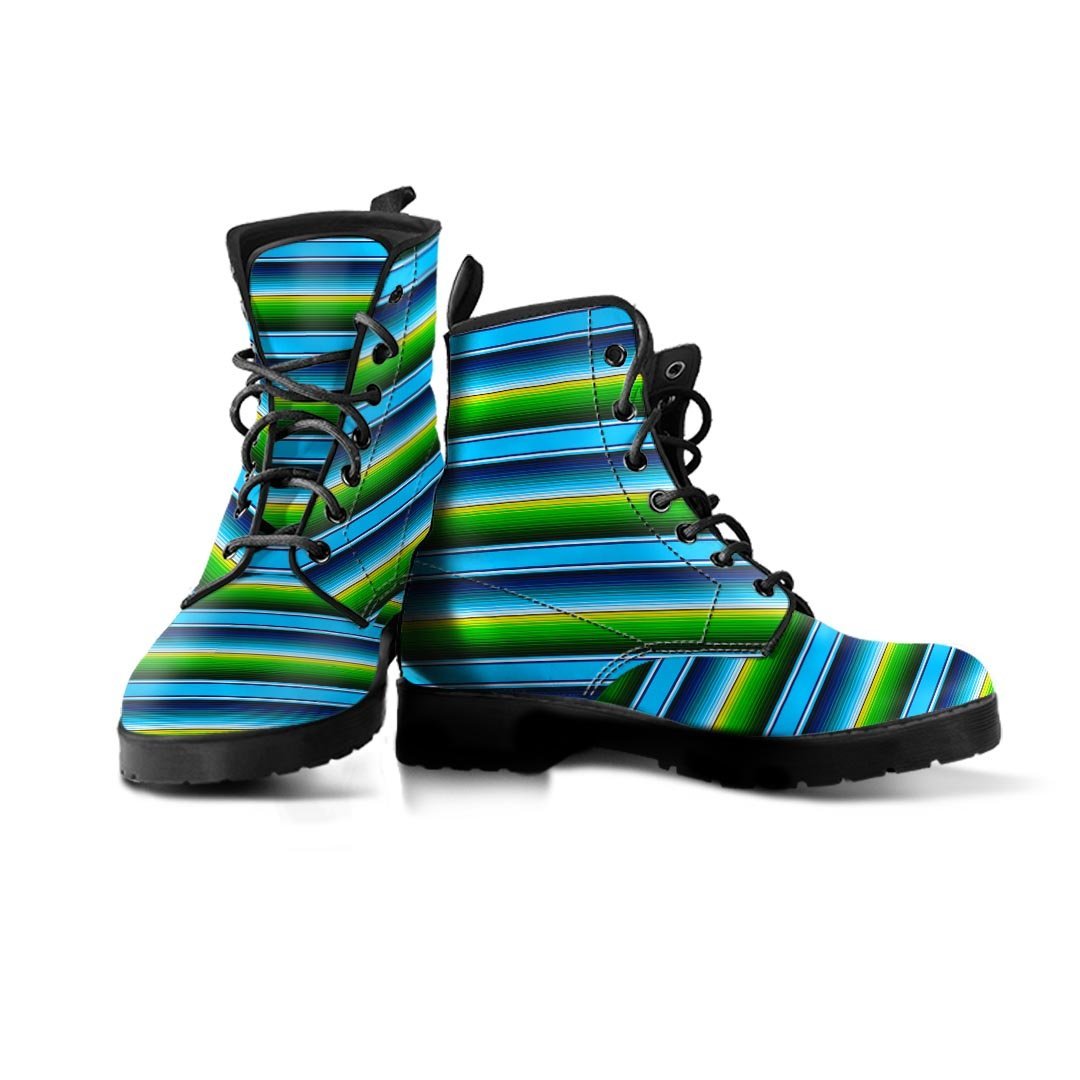 Green And Blue Mexican Baja Men's Boots-grizzshop