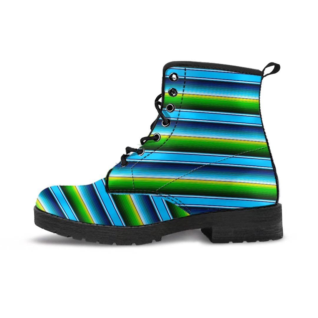 Green And Blue Mexican Baja Men's Boots-grizzshop