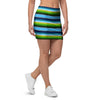 Green And Blue Mexican Baja Mini Skirt-grizzshop