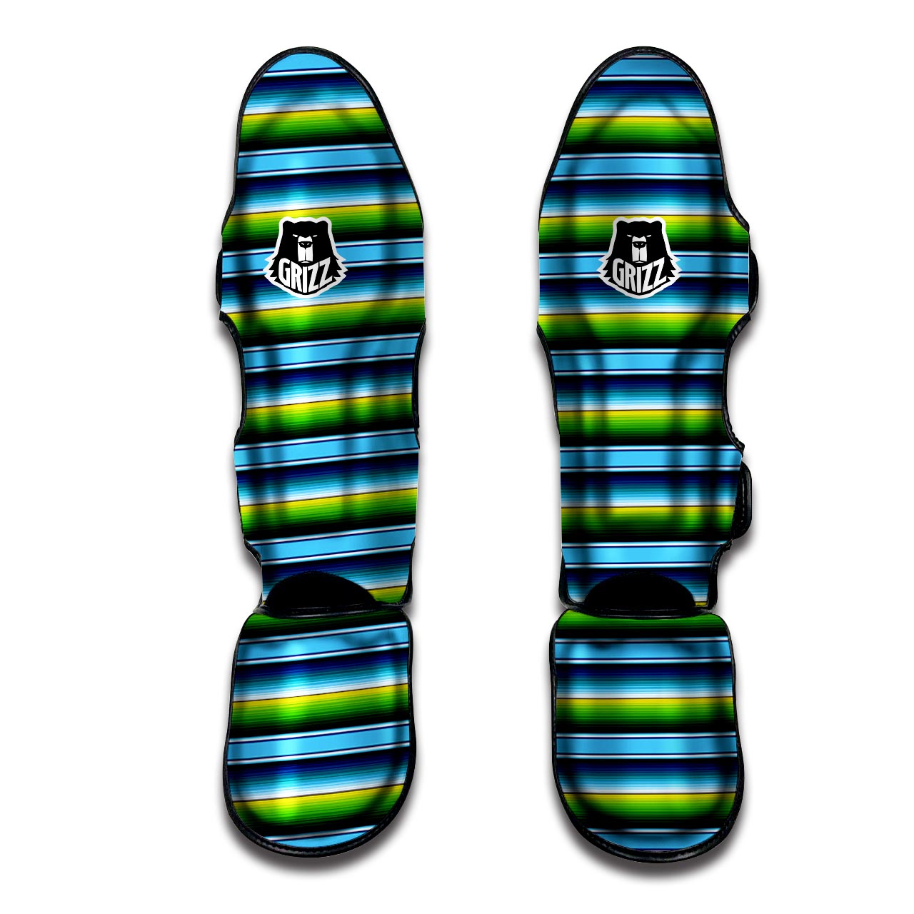 Green And Blue Mexican Baja Muay Thai Shin Guard-grizzshop