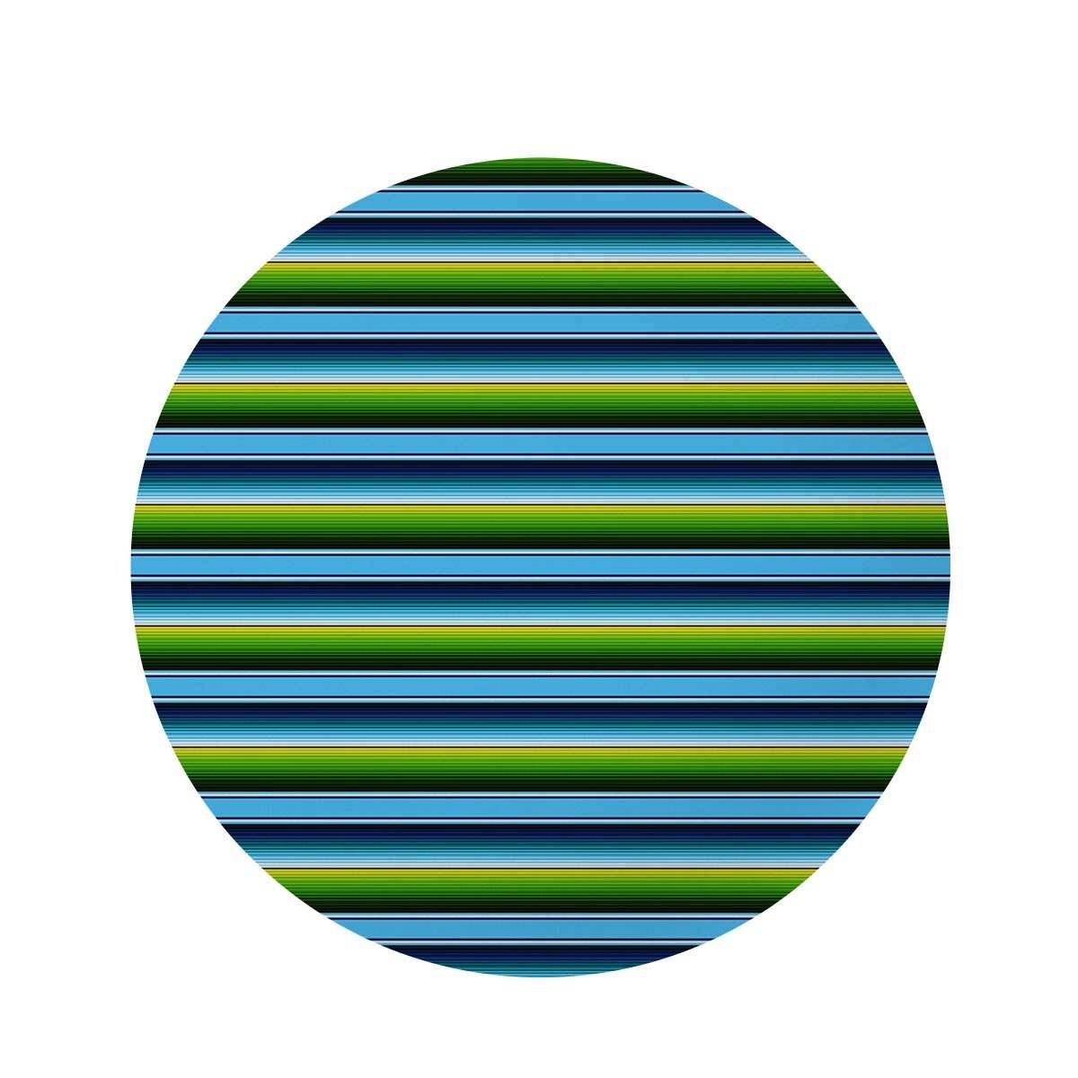 Green And Blue Mexican Baja Round Rug-grizzshop