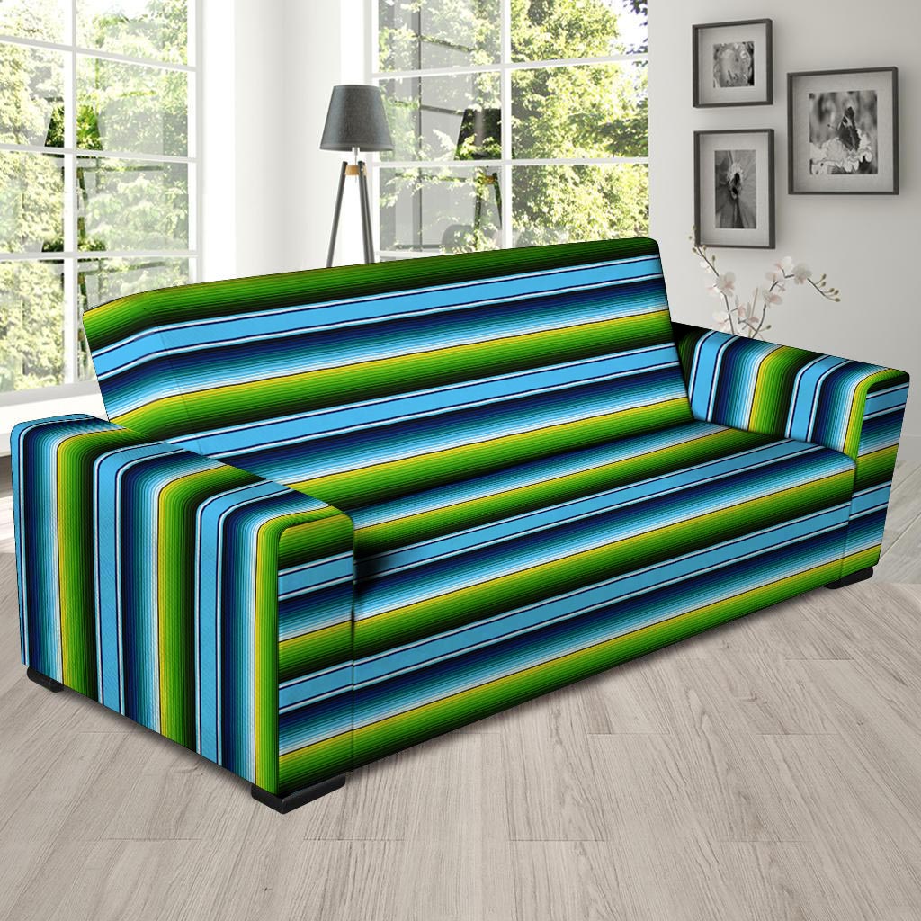 Green And Blue Mexican Baja Sofa Cover-grizzshop