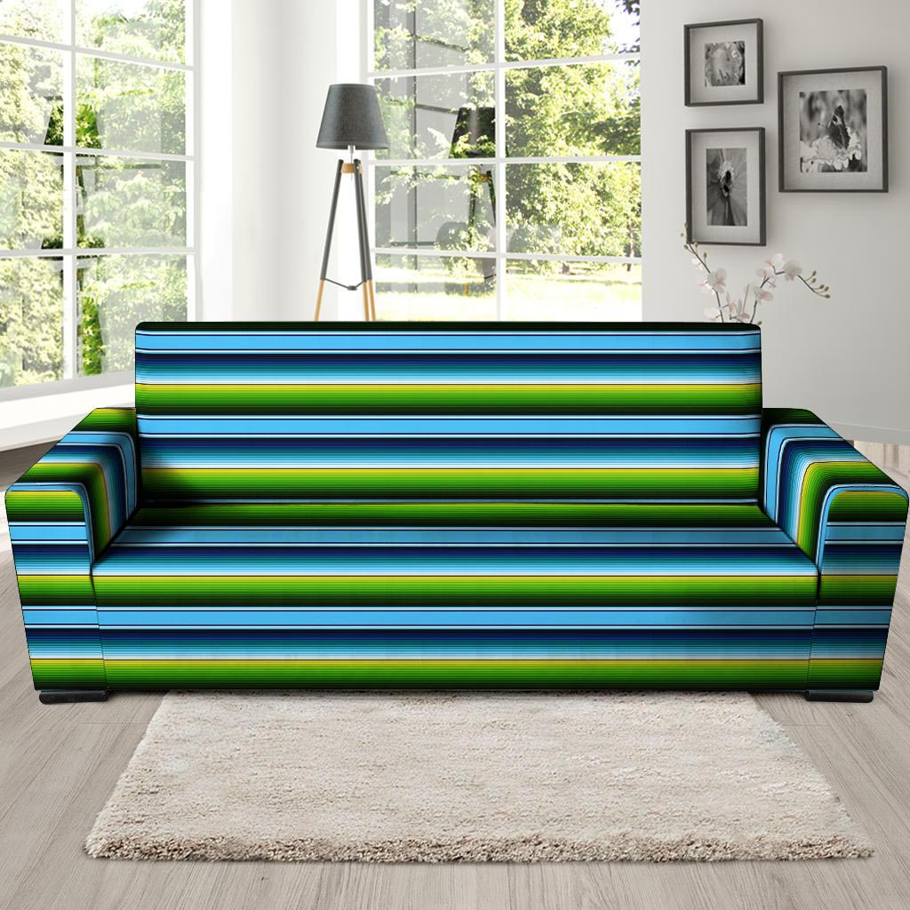 Green And Blue Mexican Baja Sofa Cover-grizzshop