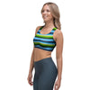 Green And Blue Mexican Baja Sports Bra-grizzshop