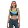 Green And Blue Mexican Baja Sports Bra-grizzshop