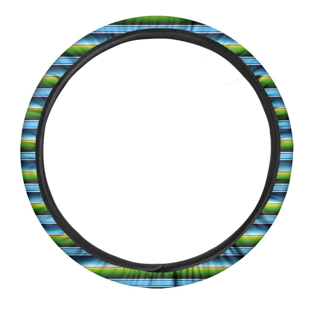 Green And Blue Mexican Baja Steering Wheel Cover-grizzshop