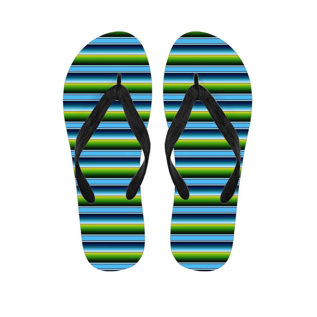 Green And Blue Mexican Baja Women's Flip Flops-grizzshop