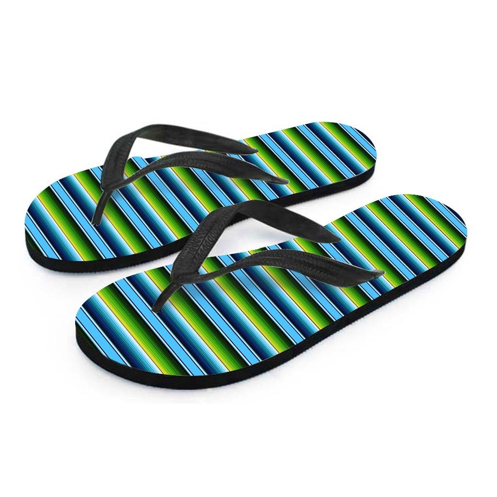 Green And Blue Mexican Baja Women's Flip Flops-grizzshop