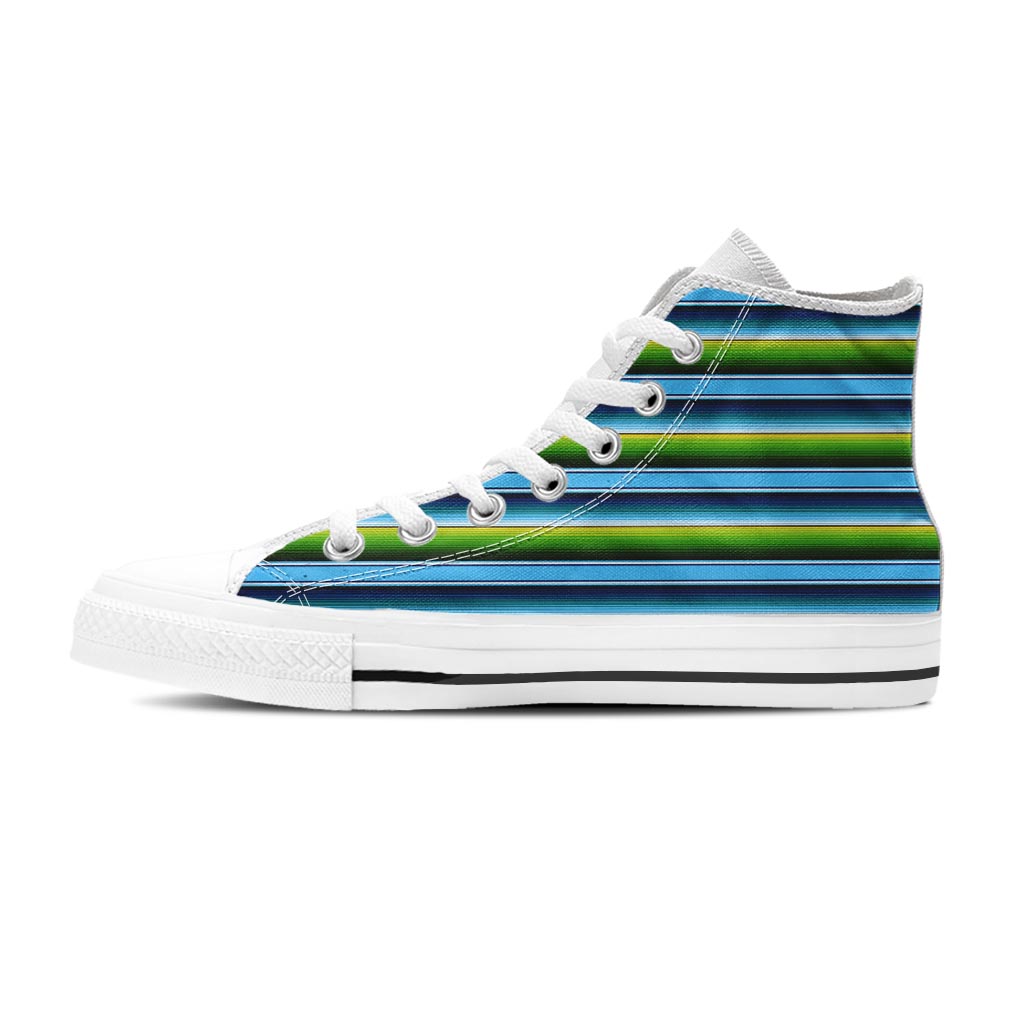 Green And Blue Mexican Baja Women's High Top Shoes-grizzshop