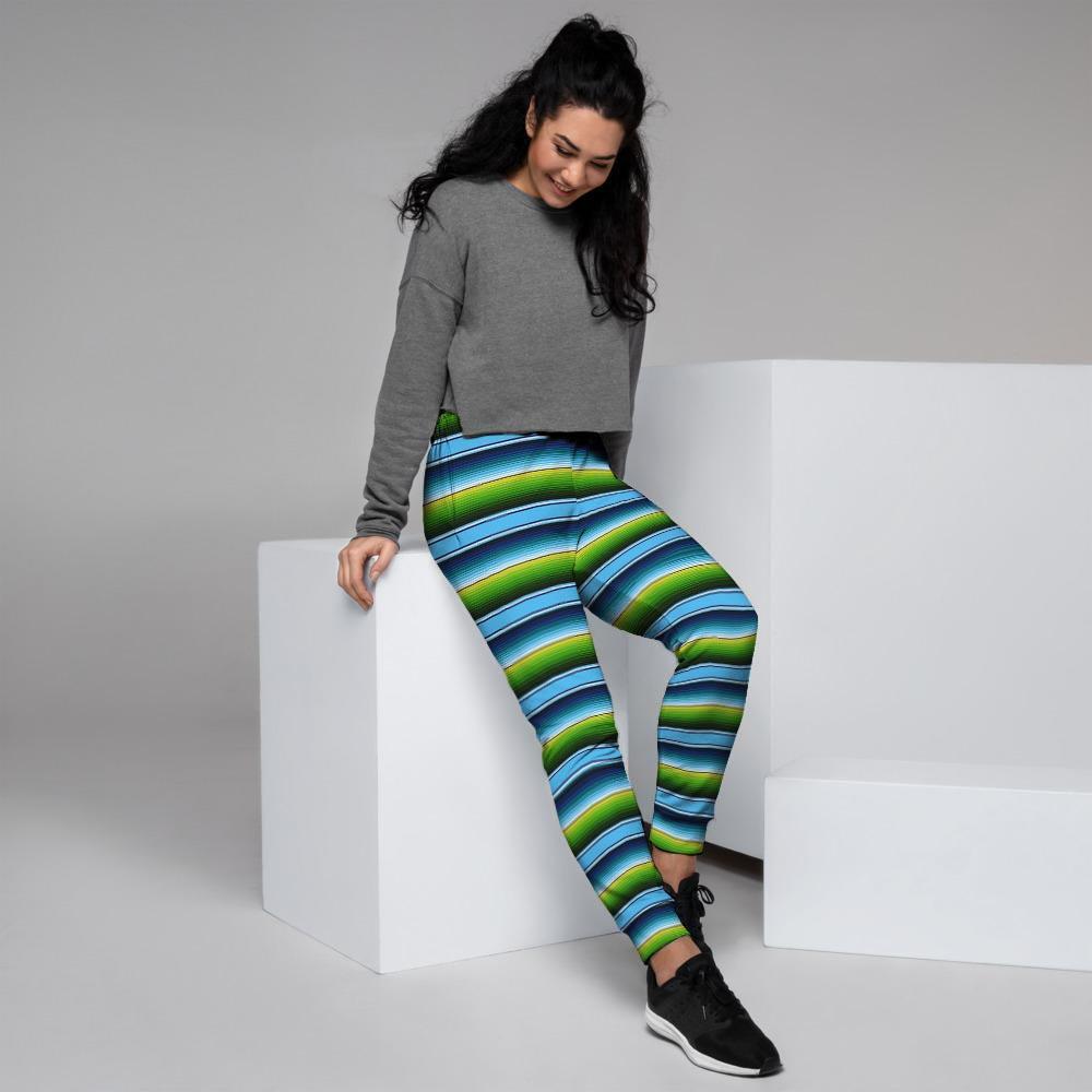 Green And Blue Mexican Baja Women's Joggers-grizzshop