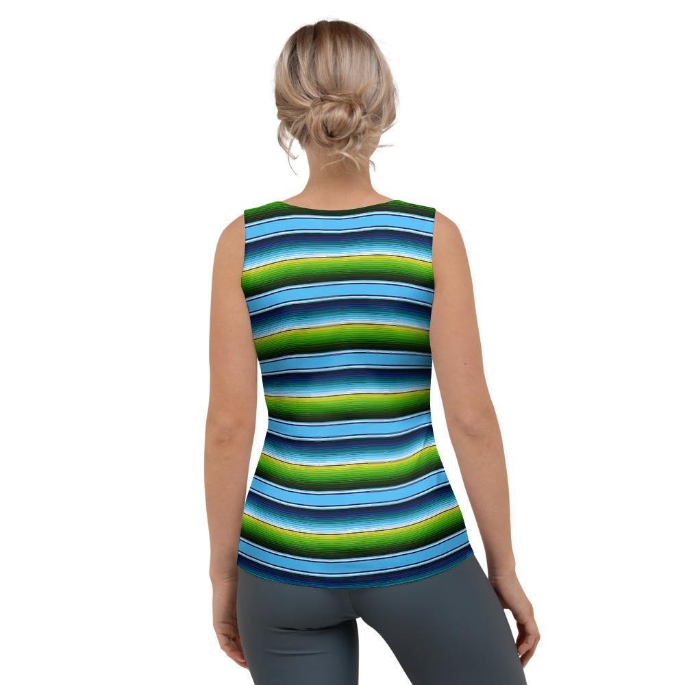Green And Blue Mexican Baja Women's Tank Top-grizzshop