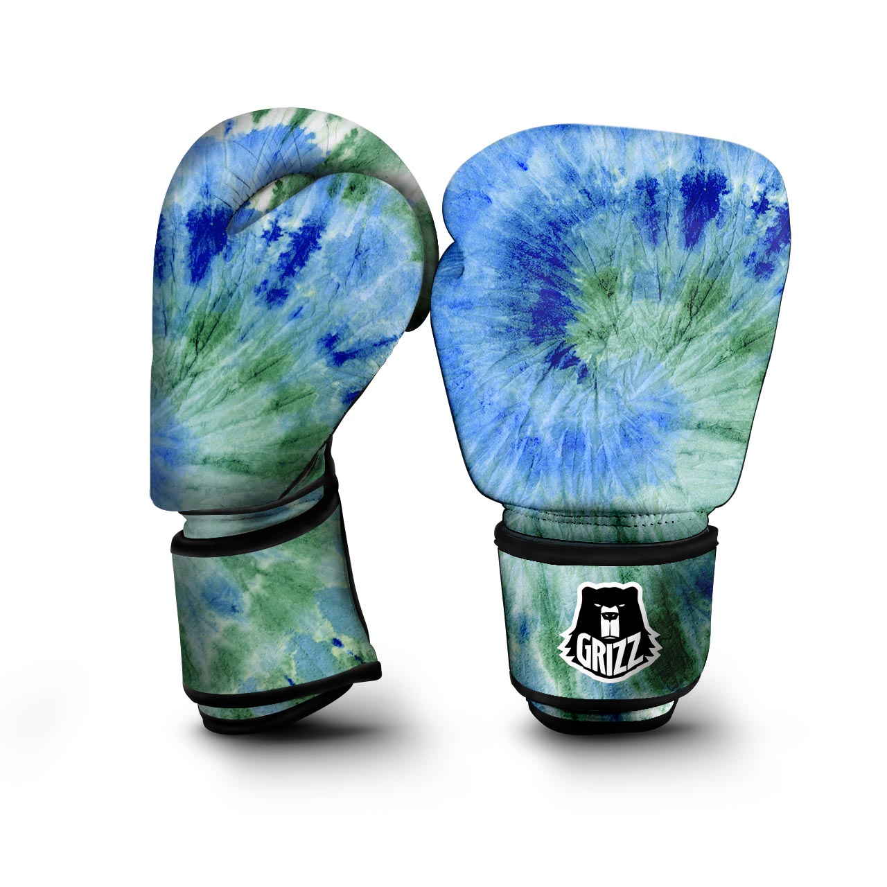 Green And Blue Tie Dye Boxing Gloves-grizzshop