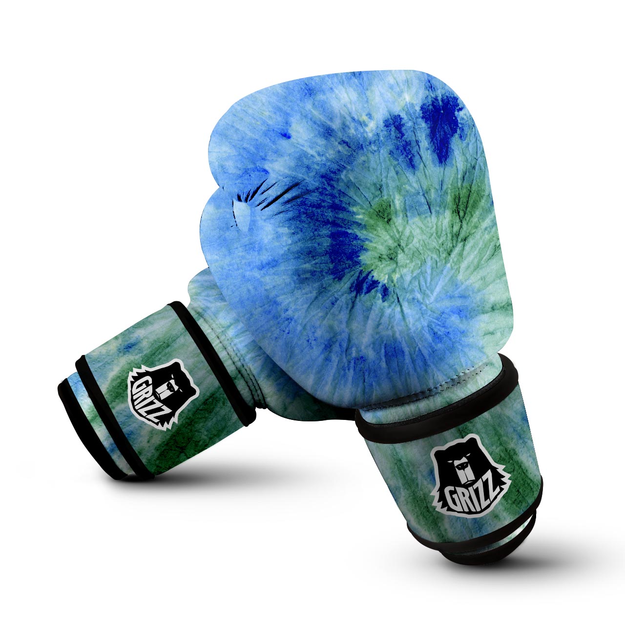 Green And Blue Tie Dye Boxing Gloves-grizzshop