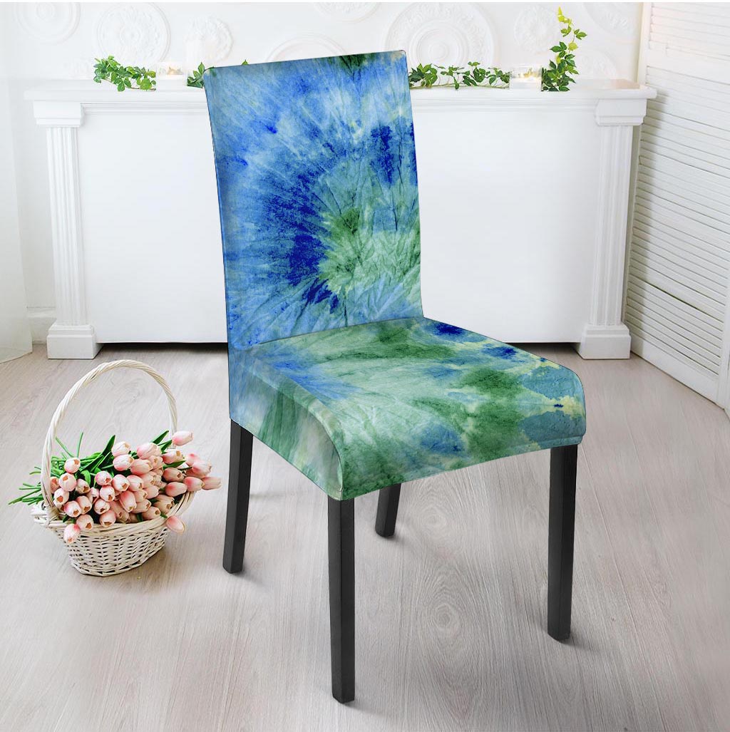 Green And Blue Tie Dye Chair Cover-grizzshop