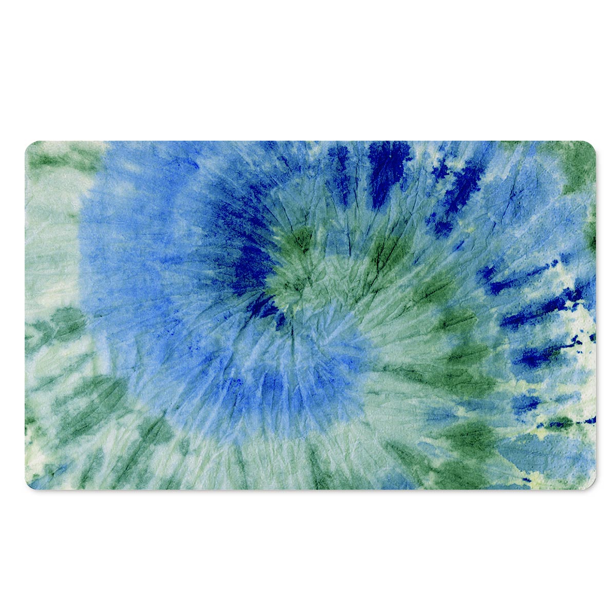 Green And Blue Tie Dye Door Mat-grizzshop