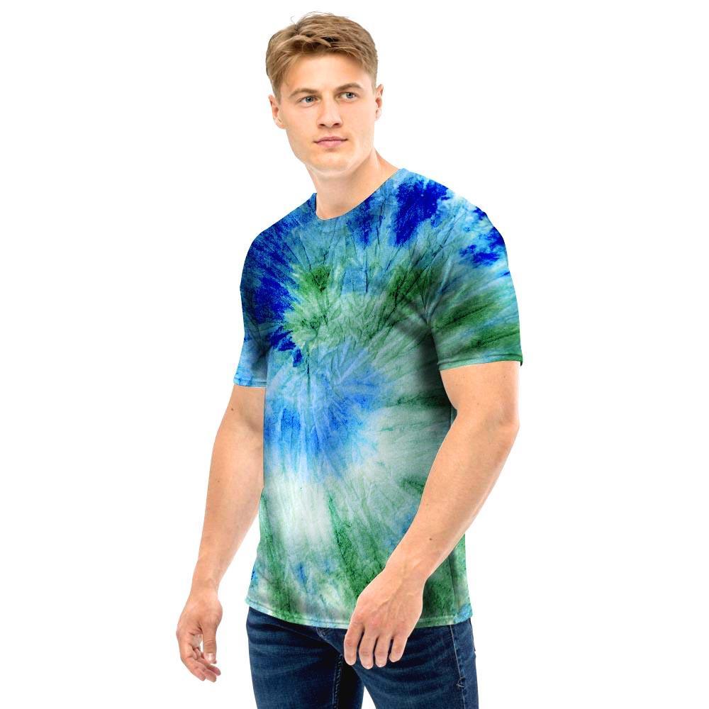 Green And Blue Tie Dye Men T Shirt-grizzshop