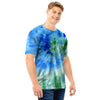 Green And Blue Tie Dye Men T Shirt-grizzshop