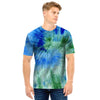 Green And Blue Tie Dye Men T Shirt-grizzshop