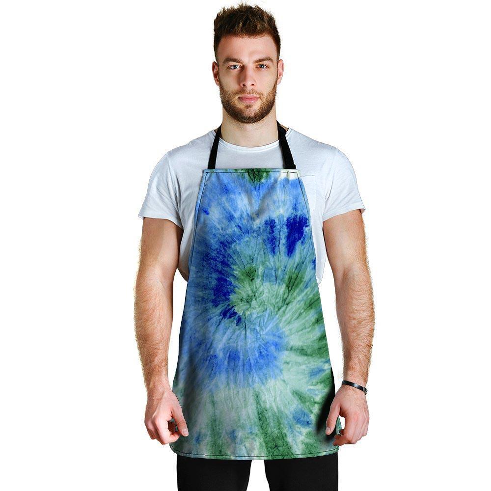 Green And Blue Tie Dye Men's Apron-grizzshop