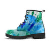 Green And Blue Tie Dye Men's Boots-grizzshop