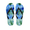 Green And Blue Tie Dye Men's Flip Flops-grizzshop