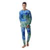 Green And Blue Tie Dye Men's Pajamas-grizzshop