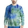 Green And Blue Tie Dye Men's Sweatshirt-grizzshop