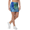 Green And Blue Tie Dye Mini Skirt-grizzshop