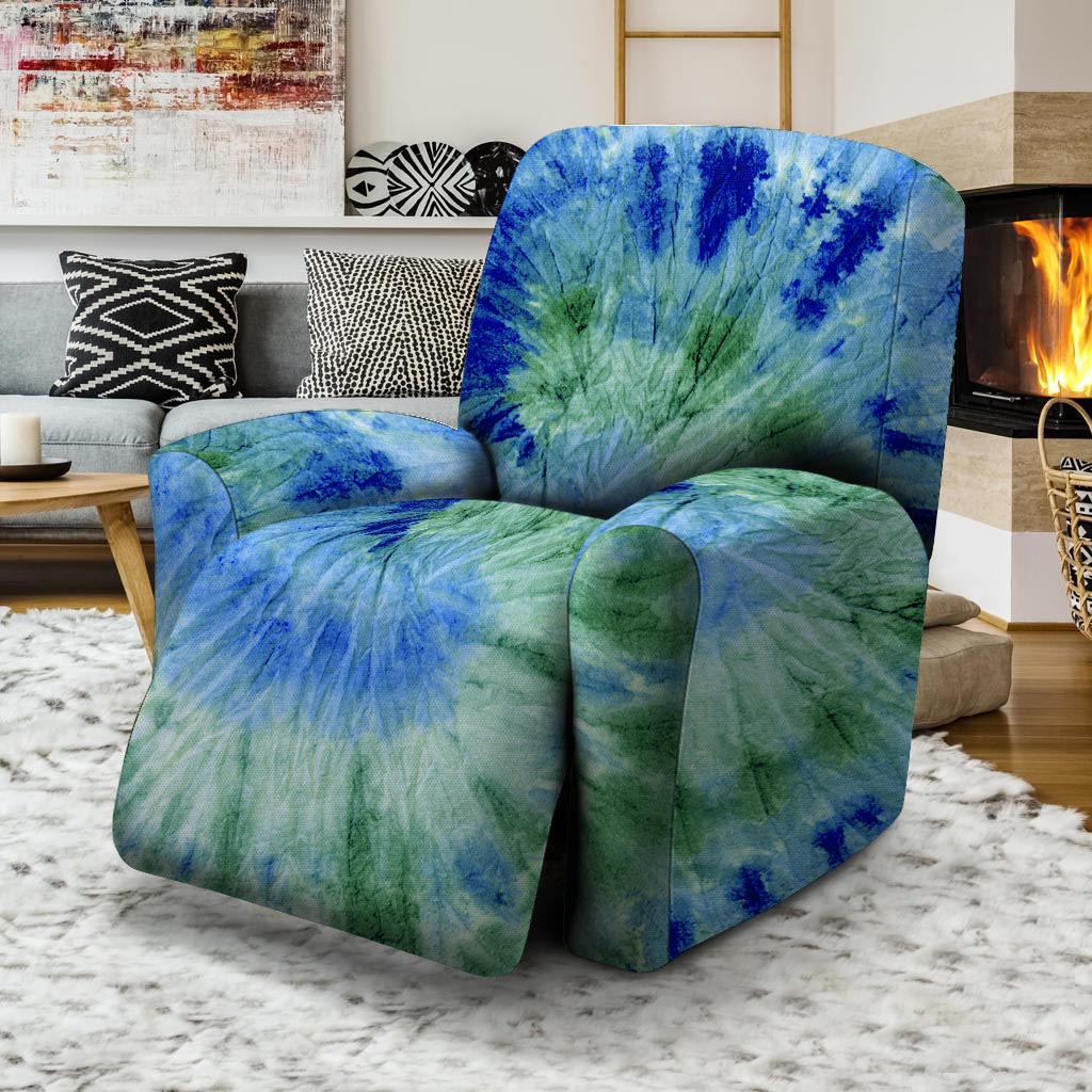 Green And Blue Tie Dye Recliner Cover-grizzshop