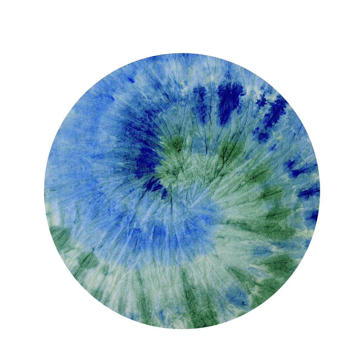 Green And Blue Tie Dye Round Rug-grizzshop