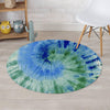 Green And Blue Tie Dye Round Rug-grizzshop