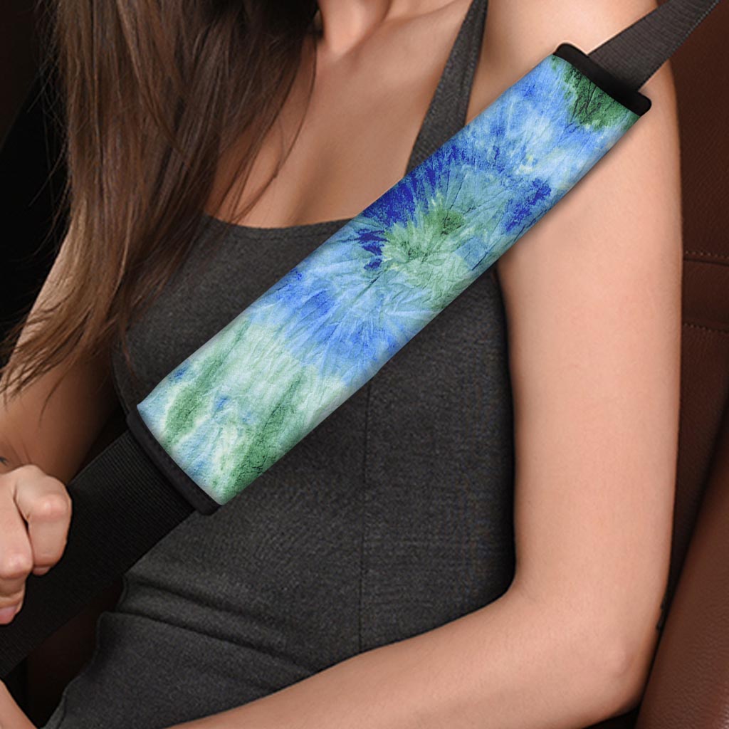 Green And Blue Tie Dye Seat Belt Cover-grizzshop