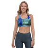 Green And Blue Tie Dye Sports Bra-grizzshop