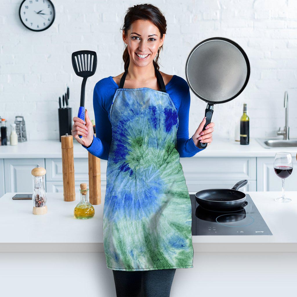 Green And Blue Tie Dye Women's Apron-grizzshop