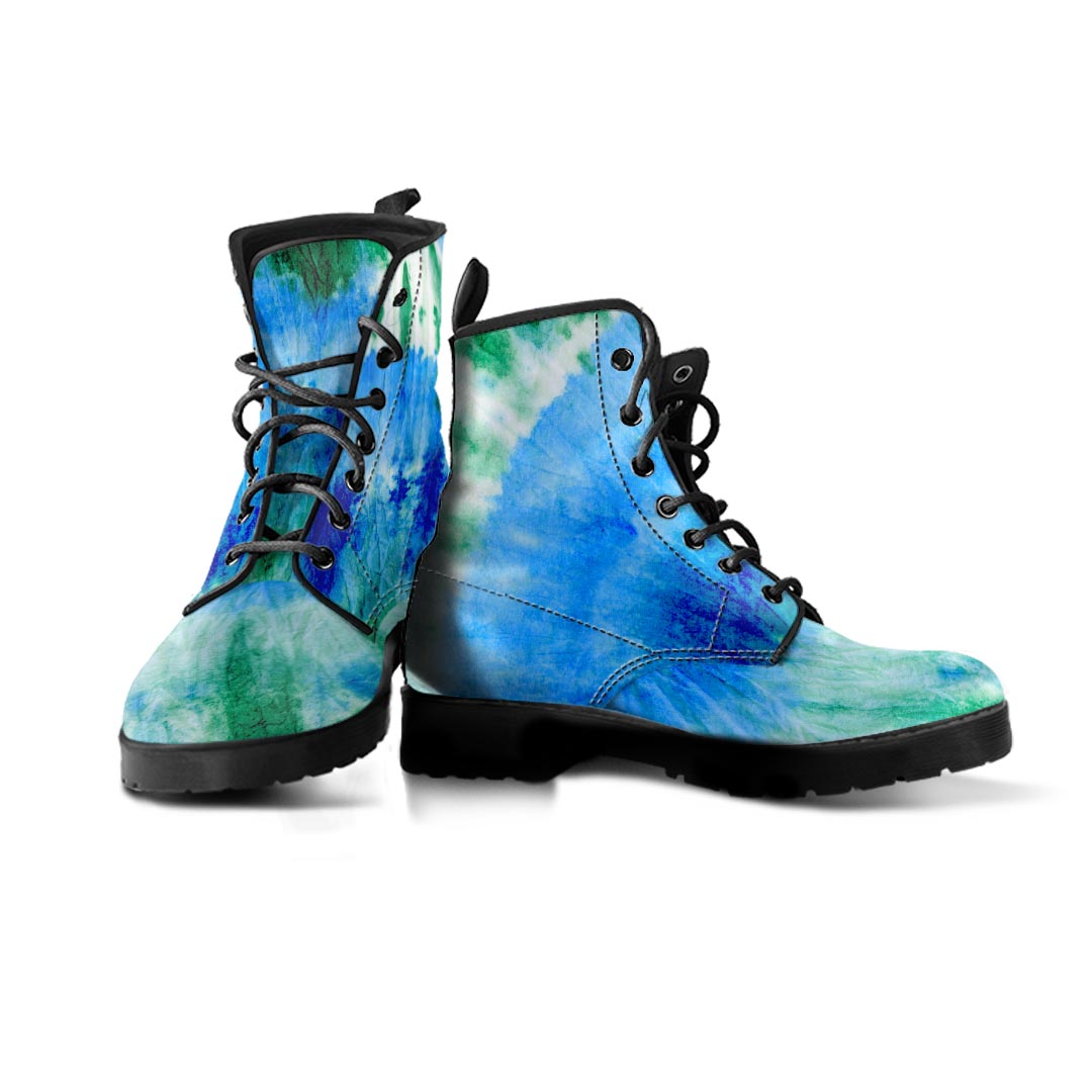 Green And Blue Tie Dye Women's Boots-grizzshop