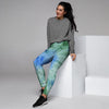 Green And Blue Tie Dye Women's Joggers-grizzshop