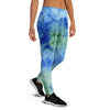 Green And Blue Tie Dye Women's Joggers-grizzshop