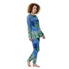 Green And Blue Tie Dye Women's Pajamas-grizzshop