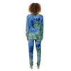 Green And Blue Tie Dye Women's Pajamas-grizzshop