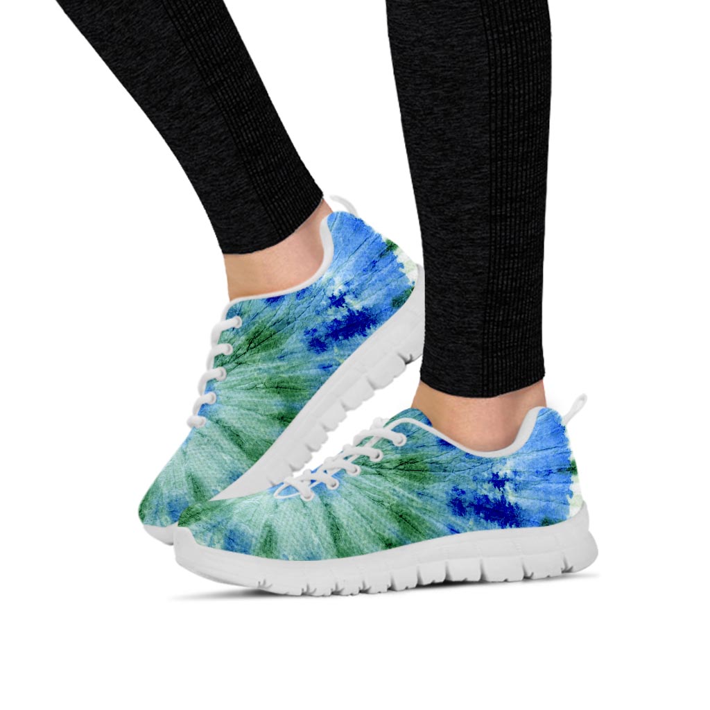 Green And Blue Tie Dye Women's Sneakers-grizzshop