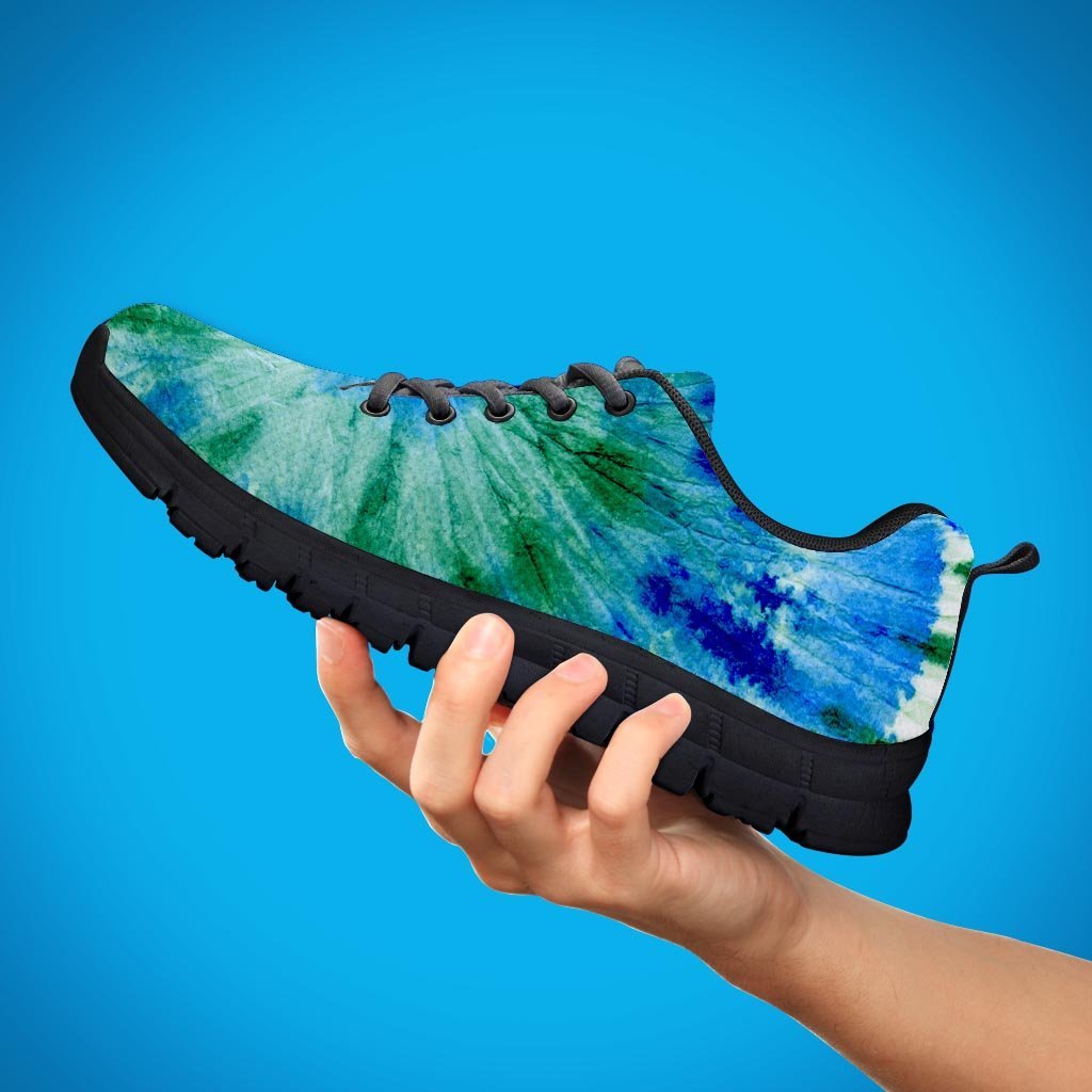 Green And Blue Tie Dye Women's Sneakers-grizzshop