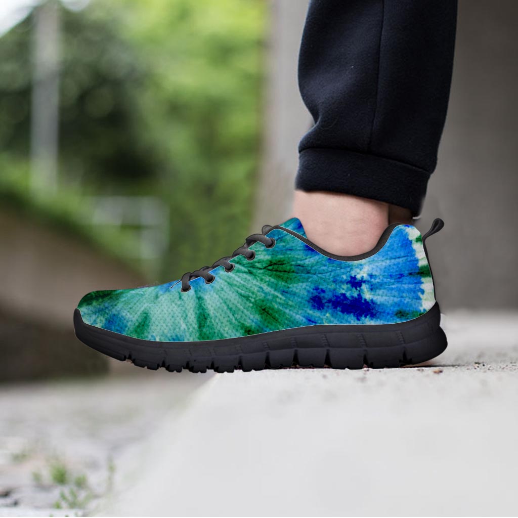 Green And Blue Tie Dye Women's Sneakers-grizzshop