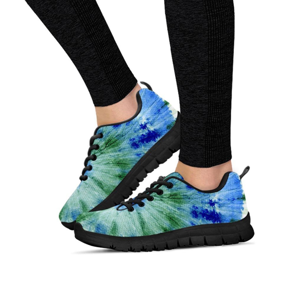 Green And Blue Tie Dye Women's Sneakers-grizzshop