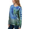 Green And Blue Tie Dye Women's Sweatshirt-grizzshop