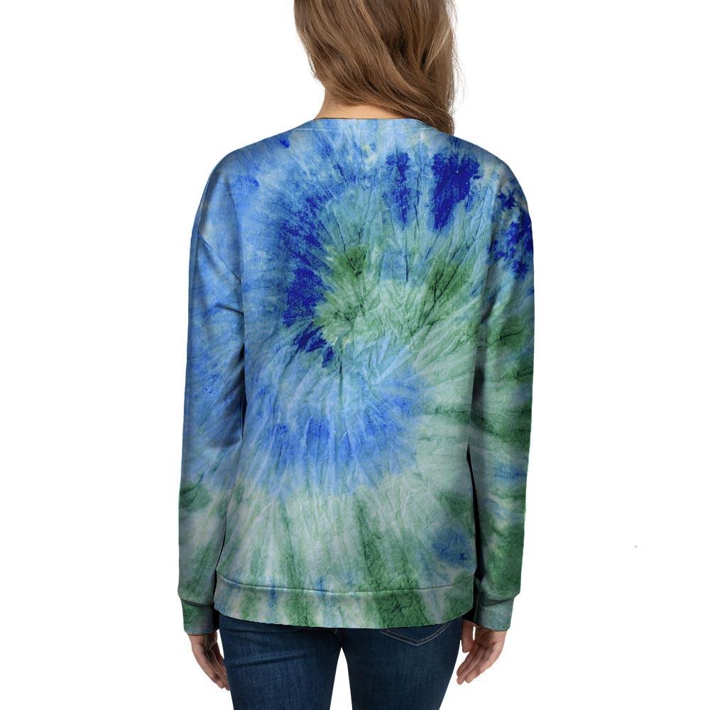 Green And Blue Tie Dye Women's Sweatshirt-grizzshop