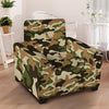 Green And Brown Camouflage Print Armchair Cover-grizzshop