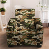 Green And Brown Camouflage Print Armchair Cover-grizzshop