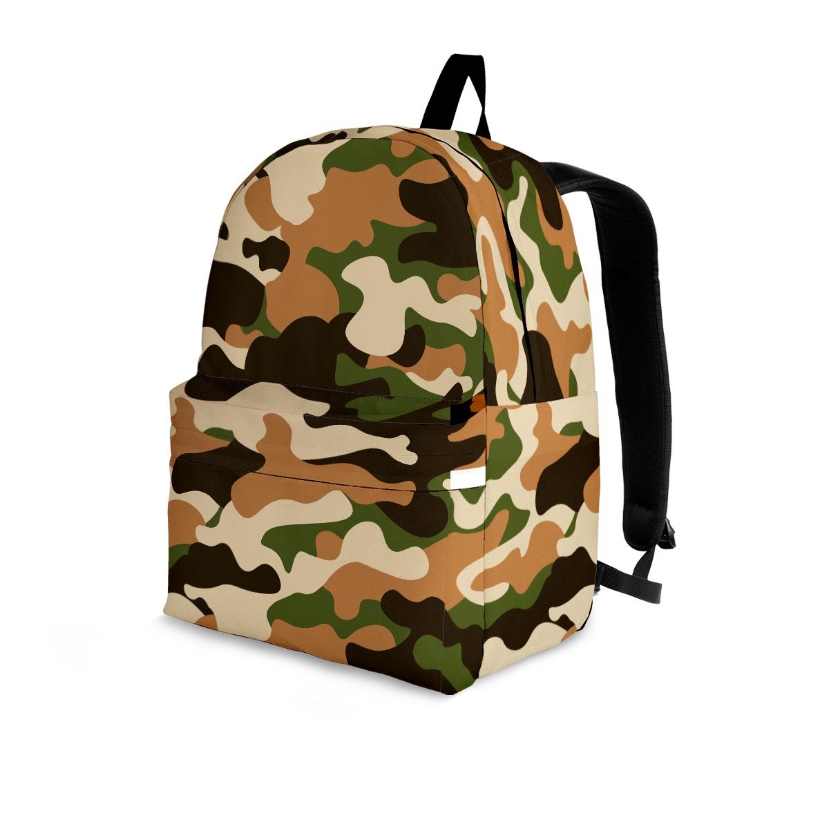 Green And Brown Camouflage Print Backpack-grizzshop